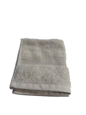Peacock Alley Light Grey Washcloths Set Of 2 12x13 Absorbent 100% Cotton Durable